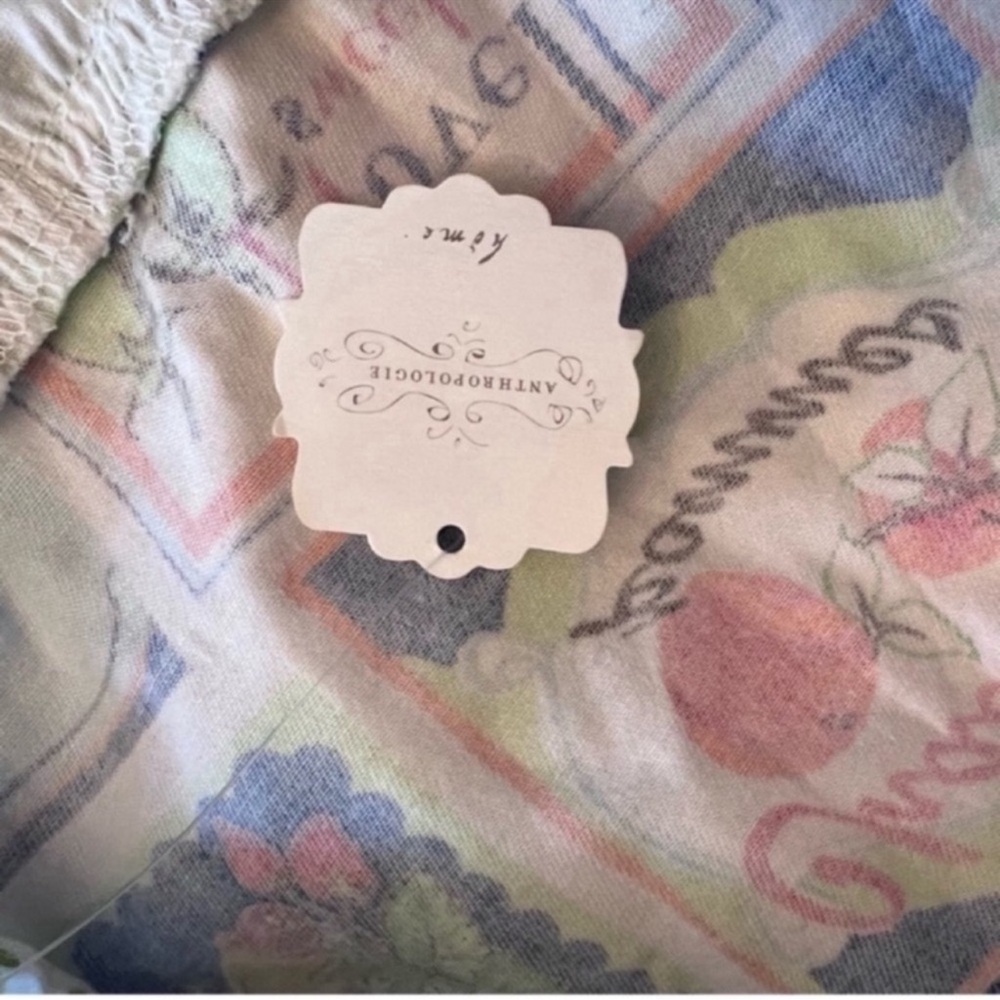 New Anthropologie Kitchen Vintage Inspired Ruffle Pinafore Apron OS White/Multi - Picture 11 of 13